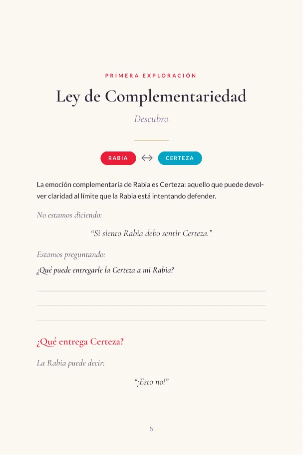 Página de preguntas con espacio para responder